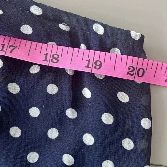 [L]Ryu Anthropologie Polka Dot Navy Blue  Whirled Tour Dress adjustable Neck Tie - Picture 11 of 16